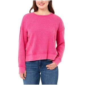 Seven7 Women's Long Sleeve Crewneck Thermal Top Pink